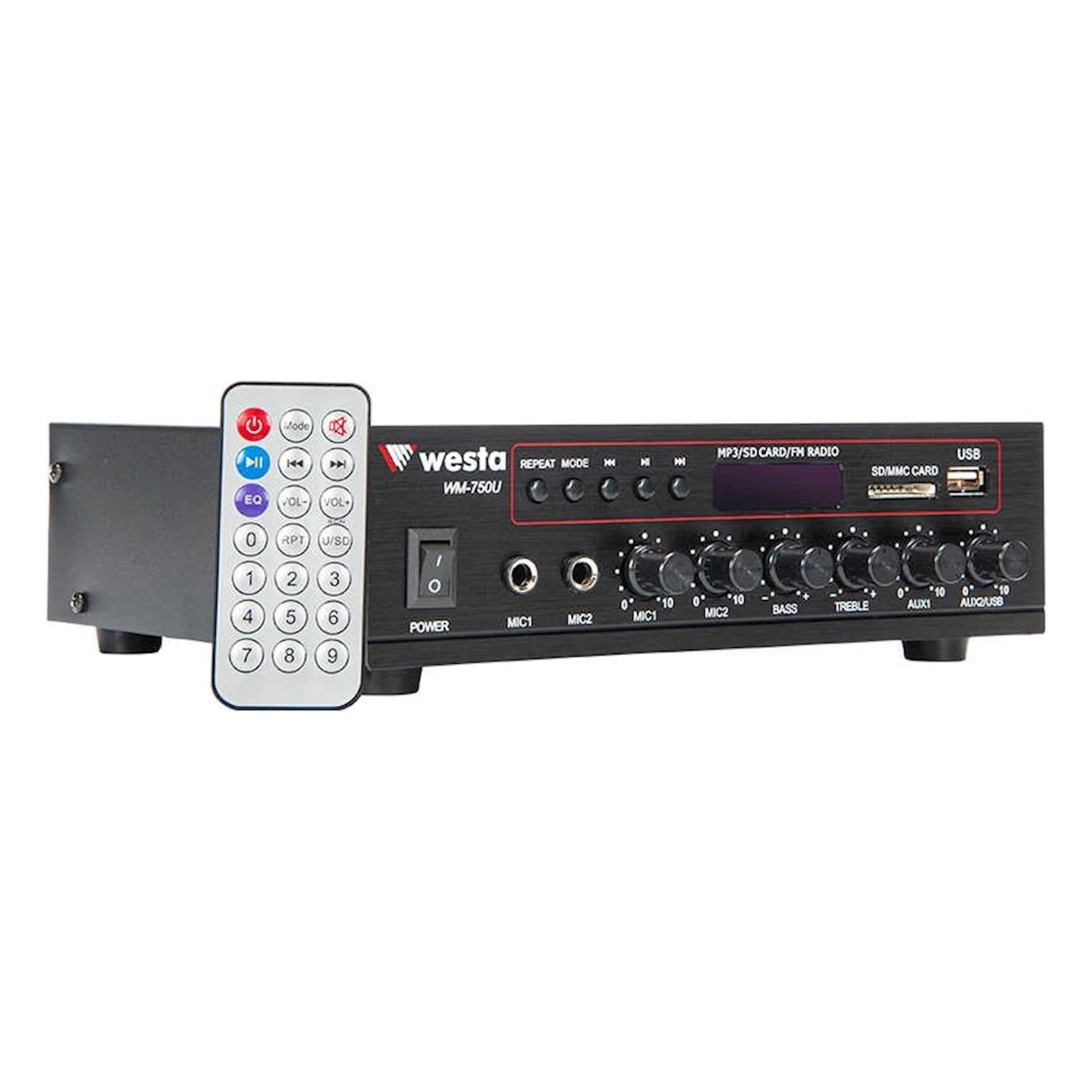 80 Watt USB/MP3 Okuyuculu Hat Trafolu LCD Ekran Mikser Amplifier - 1