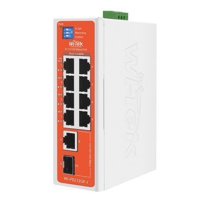 8 x 10/100 + 1 x 10/100/1000 + 1 x SFP Fiber Uplink Industrial PoE Switch with 8Port PoE / Toplam 10Port Yönetilemez - 1
